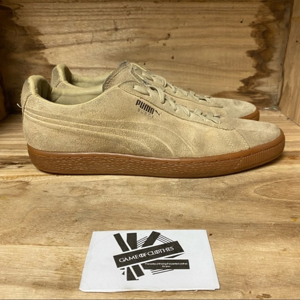 Puma low top suede Leather brown tan sneakers